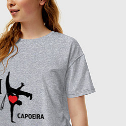 Футболка оверсайз женская I LOVE CAPOEIRA, цвет: меланж — фото 2