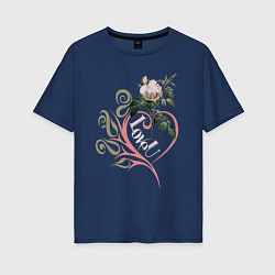 Женская футболка оверсайз Роза для любимой love u