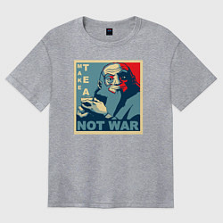 Футболка оверсайз женская Make tea, not war, цвет: меланж