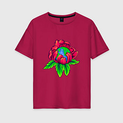 Женская футболка оверсайз Space Flower