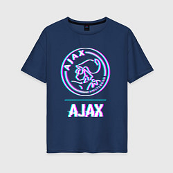 Женская футболка оверсайз Ajax FC в стиле glitch