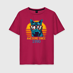 Женская футболка оверсайз Потрясающий котэ с 1990 года