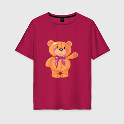 Женская футболка оверсайз Милый плюшевый медвеженок