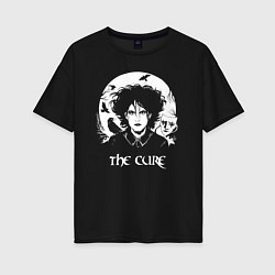 Футболка оверсайз женская The Cure арт Роберт Смит, цвет: черный