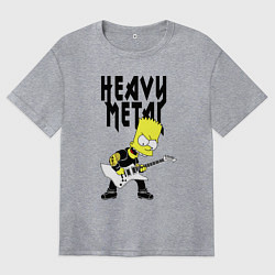 Футболка оверсайз женская Барт Симпсон - heavy metal, цвет: меланж
