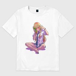 Футболка оверсайз женская Марин жарко - эта фарфоровая кукла, цвет: белый