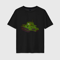 Футболка оверсайз женская Самый обычный танк, цвет: черный
