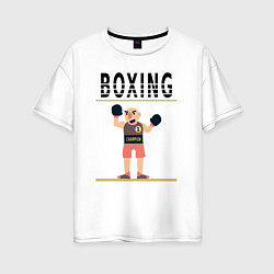 Женская футболка оверсайз Боксер из мультика Boxing