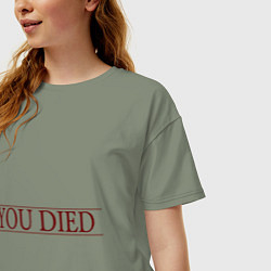 Футболка оверсайз женская Dark Souls - You Died, цвет: авокадо — фото 2