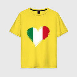 Футболка оверсайз женская Сердце - Италия, цвет: желтый