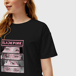 Футболка оверсайз женская BLACKPINK K-POP BAND, цвет: черный — фото 2