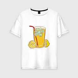 Женская футболка оверсайз Стакан с лимонным соком