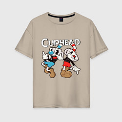 Женская футболка оверсайз Cuphead - Mugman