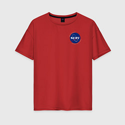 Женская футболка оверсайз NASA NERV Evangelion - little logo