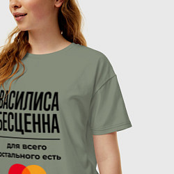 Футболка оверсайз женская Василиса бесценна, для всего остального есть Масте, цвет: авокадо — фото 2