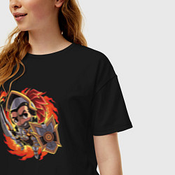 Футболка оверсайз женская Чиби Фернандо Chibi Fernando, цвет: черный — фото 2