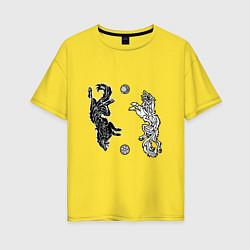 Футболка оверсайз женская Охотники Хати и Сколль, цвет: желтый