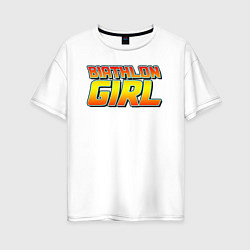 Женская футболка оверсайз Биатлонистка в стиле Назад в будущее