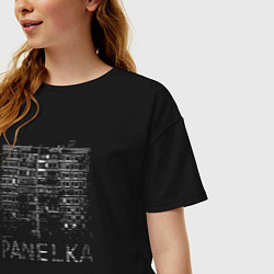 Футболка оверсайз женская Panelka - панелька, цвет: черный — фото 2