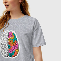 Футболка оверсайз женская Creative Brain, цвет: меланж — фото 2