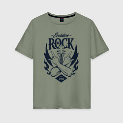 Женская футболка оверсайз Rock evolution