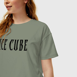 Футболка оверсайз женская Ice Cube - logo, цвет: авокадо — фото 2