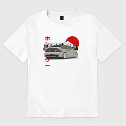 Футболка оверсайз женская Honda Crx Retro JDM, цвет: белый