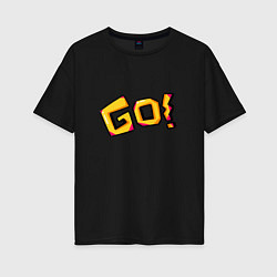 Футболка оверсайз женская GO!!!, цвет: черный