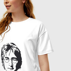 Футболка оверсайз женская Битлз - Джон Леннон, цвет: белый — фото 2