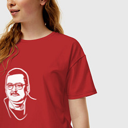 Футболка оверсайз женская Бюст Михаила Круга, цвет: красный — фото 2