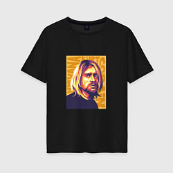 Футболка оверсайз женская Nirvana - Cobain, цвет: черный