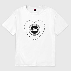 Женская футболка оверсайз Лого Brighton в сердечке