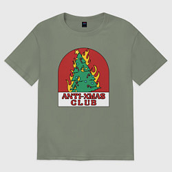 Футболка оверсайз женская Anti xmas club, цвет: авокадо