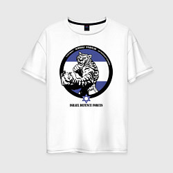 Футболка оверсайз женская Krav-maga tiger emblem, цвет: белый