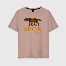 Женская футболка оверсайз Капитолийская волчица SPQR