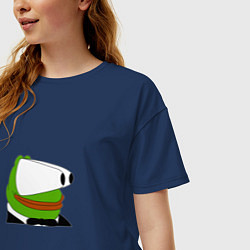 Футболка оверсайз женская Booba Pepe, цвет: тёмно-синий — фото 2