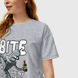 Футболка оверсайз женская Bender - Bite my ass, цвет: меланж — фото 2