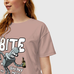 Футболка оверсайз женская Bender - Bite my ass, цвет: пыльно-розовый — фото 2