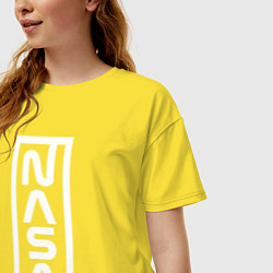 Футболка оверсайз женская Наса - logo, цвет: желтый — фото 2