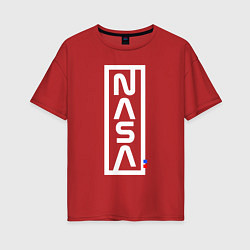 Футболка оверсайз женская Наса - logo, цвет: красный