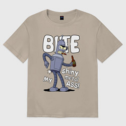 Футболка оверсайз женская Bender shiny ass, цвет: миндальный