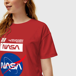 Футболка оверсайз женская Nasa - Logo, цвет: красный — фото 2