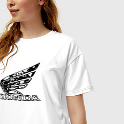 Футболка оверсайз женская Хонда логотип, цвет: белый — фото 2