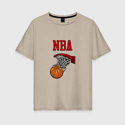 Женская футболка оверсайз Basketball - NBA logo