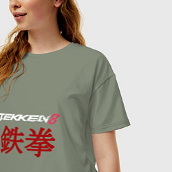 Футболка оверсайз женская Tekken 8 - logo Japan, цвет: авокадо — фото 2