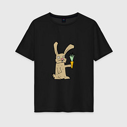 Футболка оверсайз женская Rabbit & Carrot, цвет: черный