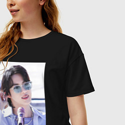 Футболка оверсайз женская Мировой красавчик Джин, цвет: черный — фото 2