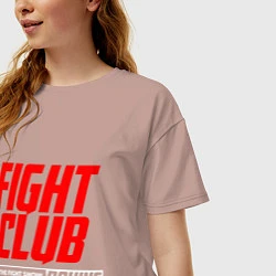 Футболка оверсайз женская Fight club boxing, цвет: пыльно-розовый — фото 2