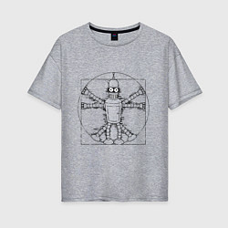 Футболка оверсайз женская Vitruvian Bender, цвет: меланж