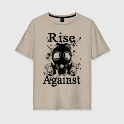 Футболка оверсайз женская Rise Against rock, цвет: миндальный